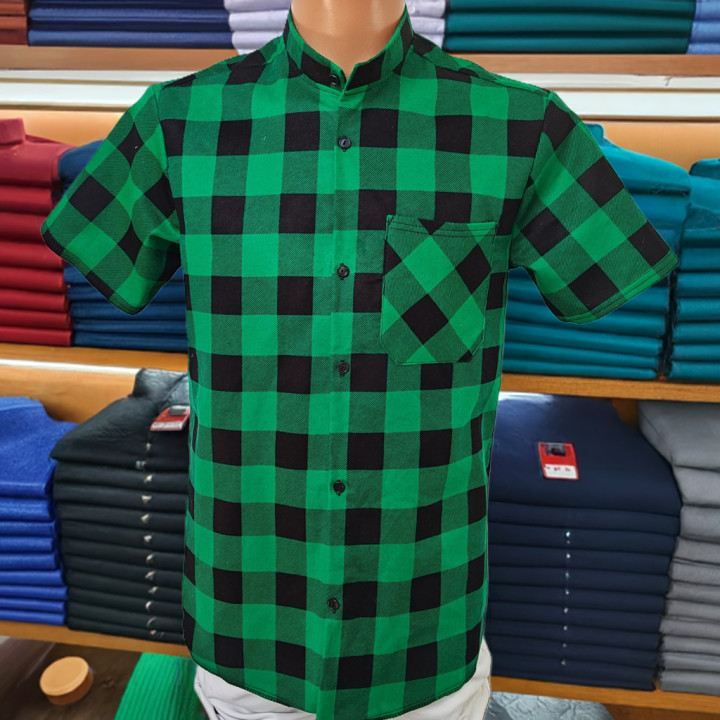 Koszula krótki rękaw letnia w kratę bawełniana bez poliestru polska produkcja 7xl-xs