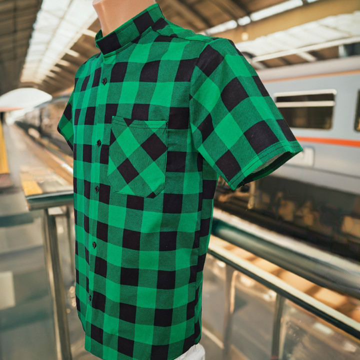 Koszula krótki rękaw letnia w kratę bawełniana bez poliestru polska produkcja 7xl-xs