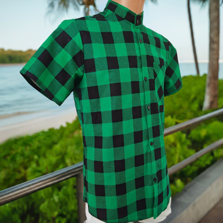 Koszula krótki rękaw letnia w kratę bawełniana bez poliestru polska produkcja 7xl-xs