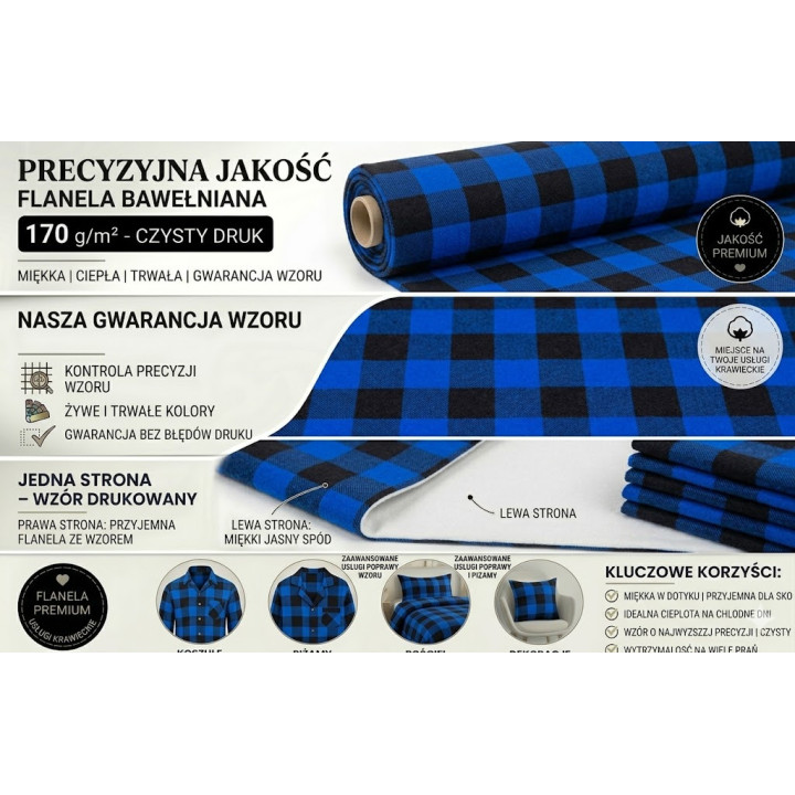 Rynek flaneli niskie ceny bawełna 100 %. Szachownica Hurt. Sklep