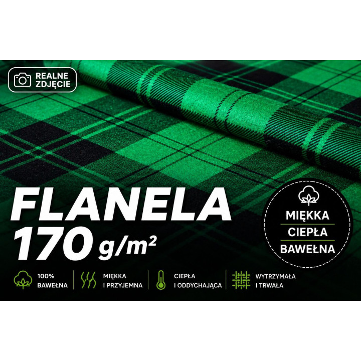Flanela bawełniana krata