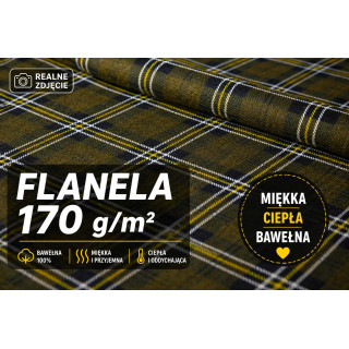Flanela bawełniana zielono ciemna Oliw