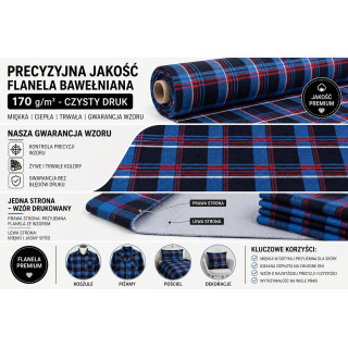 Niebieska flanela kratka