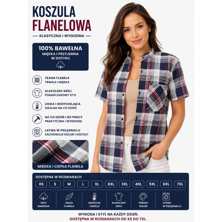 Koszula krótki rękaw bawełna
