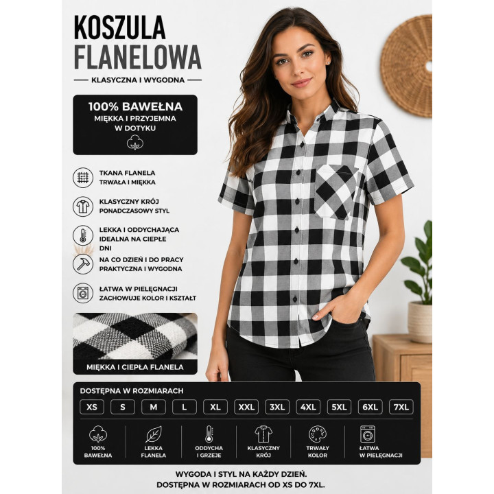 Bawełniana koszula czarno biała