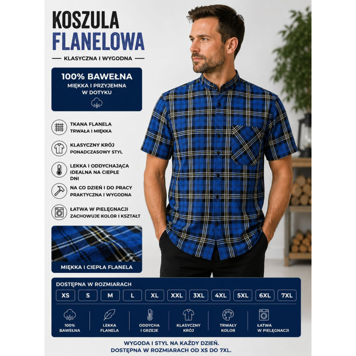 Bawełniana koszula krótki rękaw