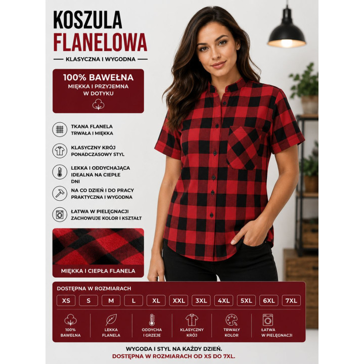 Koszula krótki rękaw bawełna
