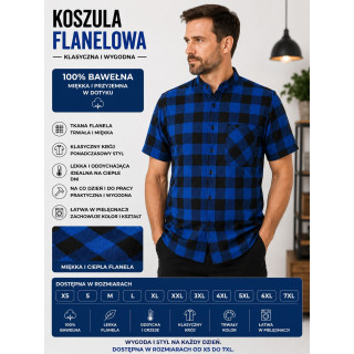 Krótki rękaw koszula bawełna