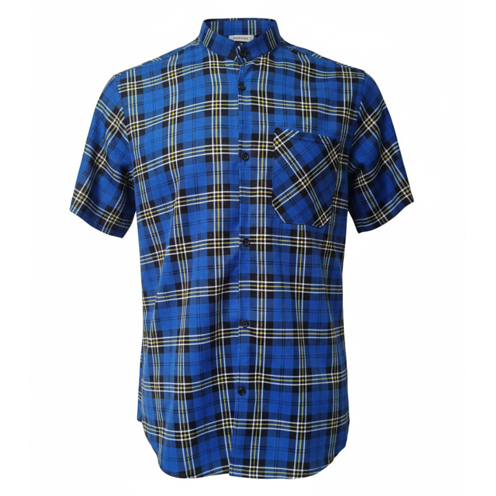 Koszula flanelowa B-27  krótki rękaw niebieska outdoor trekking biwak