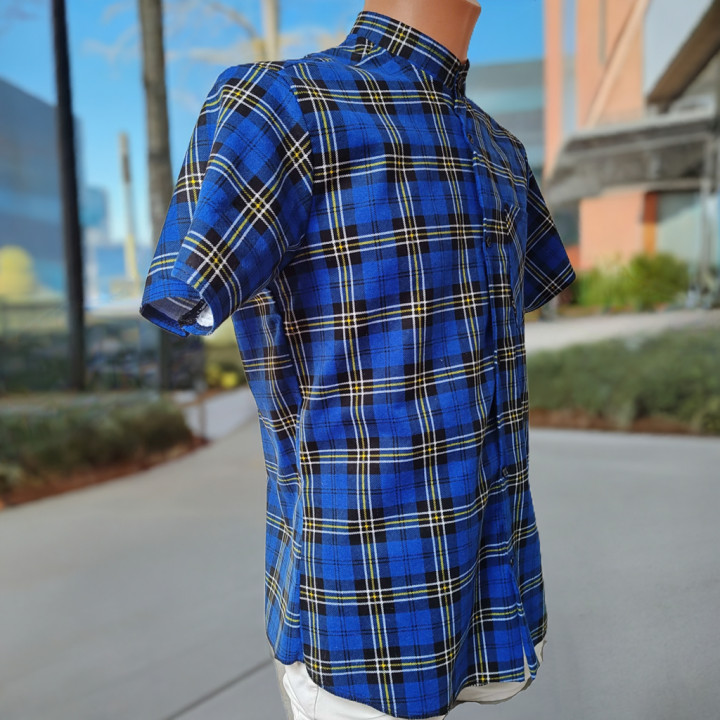 Koszula flanelowa B-27  krótki rękaw niebieska outdoor trekking biwak