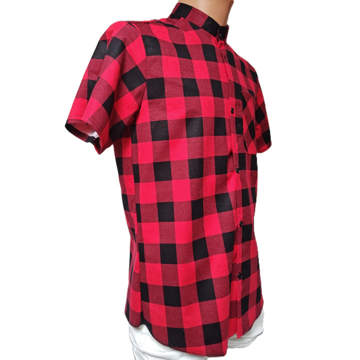 Koszula flanelowa B-27 krótki rękaw czerwona  biwak, wędrówki, outdoor