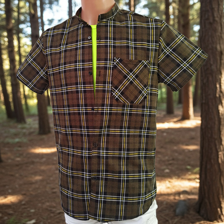 Koszula flanelowa oliwkowa B-27 krótki rękaw – dla leśników i myśliwych