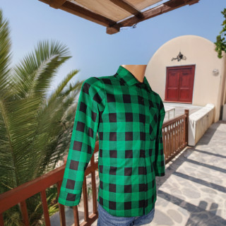 Męska koszula flanelowa w kratę zielono-czarną – praktyczna i ciepła