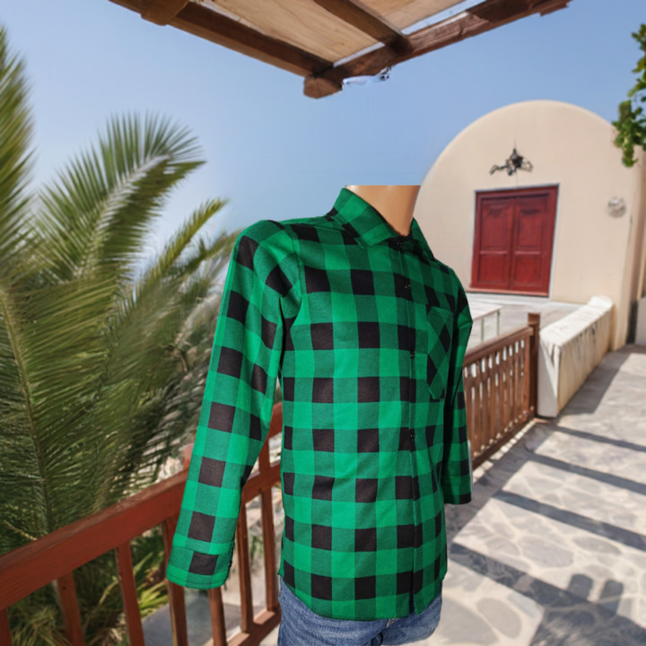 Męska koszula flanelowa w kratę zielono-czarną – praktyczna i ciepła