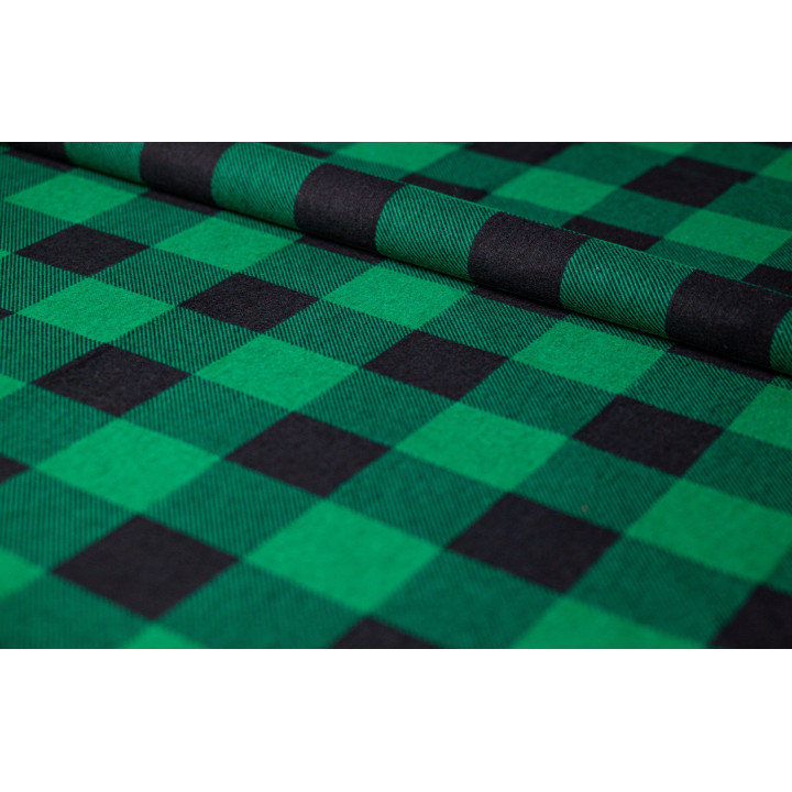 Flanela zielona szachownica