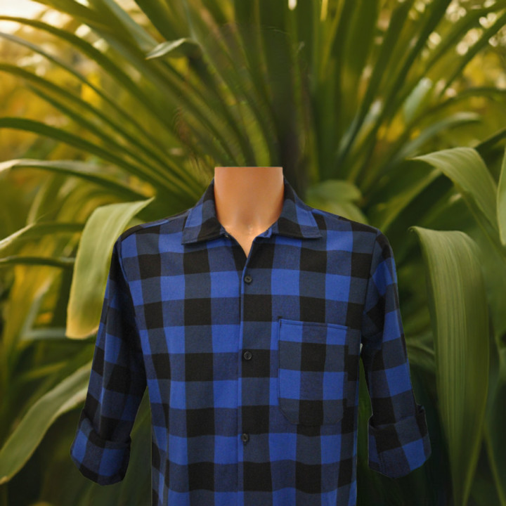 Niebiska koszula flanelowa