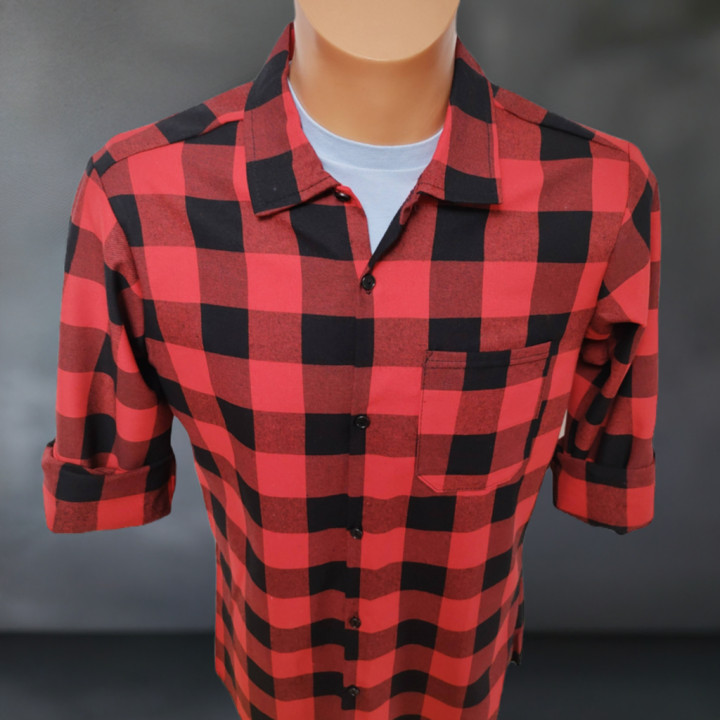 Koszula flanelowa  tkana  czerwono czarna duże rozmiary do 7xl