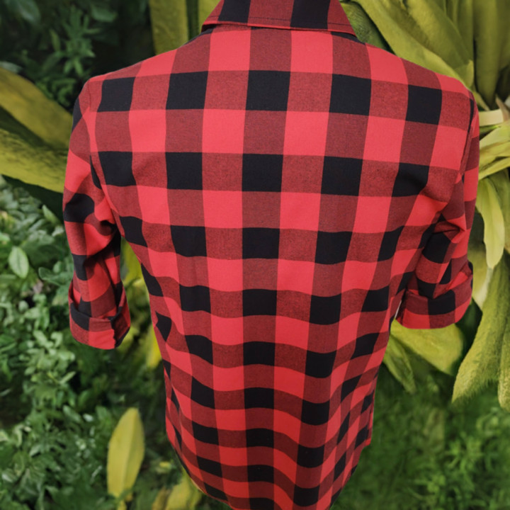 Koszula flanelowa  tkana  czerwono czarna duże rozmiary do 7xl