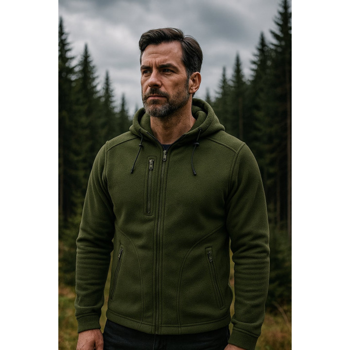 Bluza polarowa męska  ciepły polar 350–360 z kieszeniami i zamkiem
