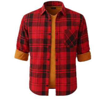 Koszula czerwona flanelowa w kratę 170 g/m²  Producent XS–7XL