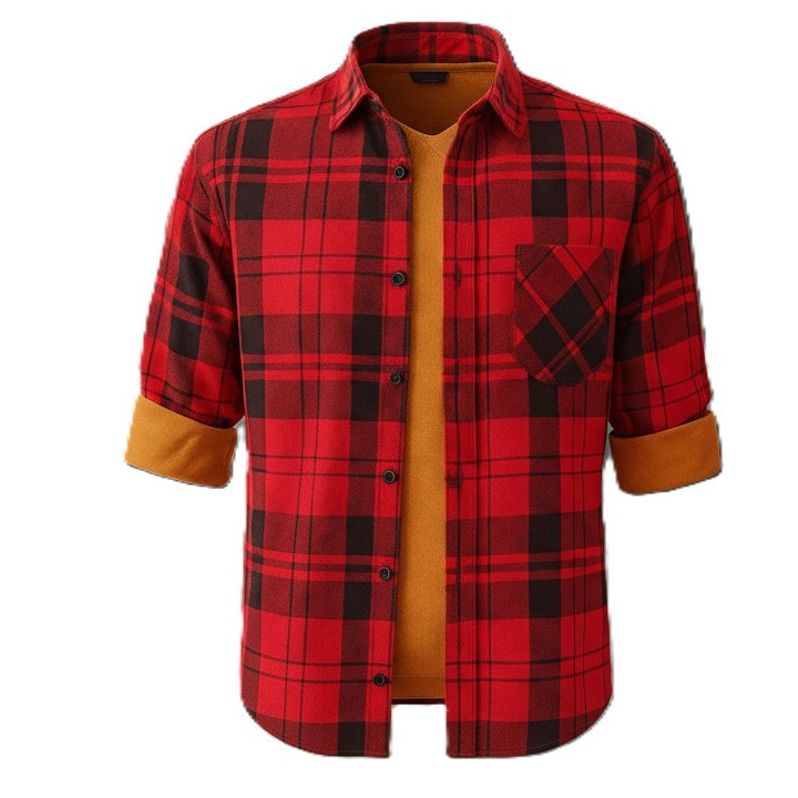 Koszula czerwona flanelowa w kratę 170 g/m²  Producent XS–7XL