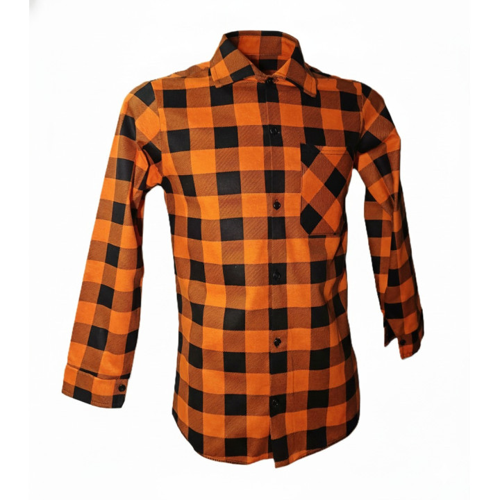 Koszula flanelowa pomarańczowo-czarna 170 g/m²  100% bawełna XS-7XL