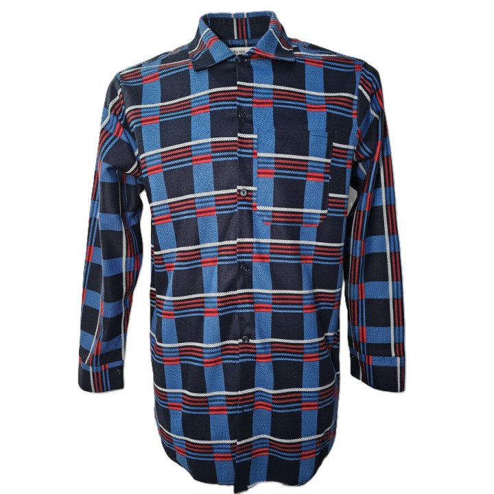 Koszula flanelowa  niebieska 100% bawełna  XS–7XL Producent