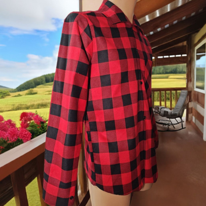 Koszula flanelowa czerwono-czarna 170 g/m² – 100% bawełna  Afil BHP