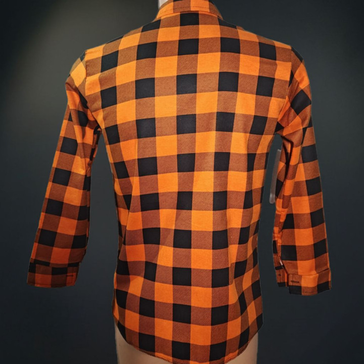Koszula flanelowa pomarańczowo-czarna 170 g/m²  100% bawełna XS-7XL