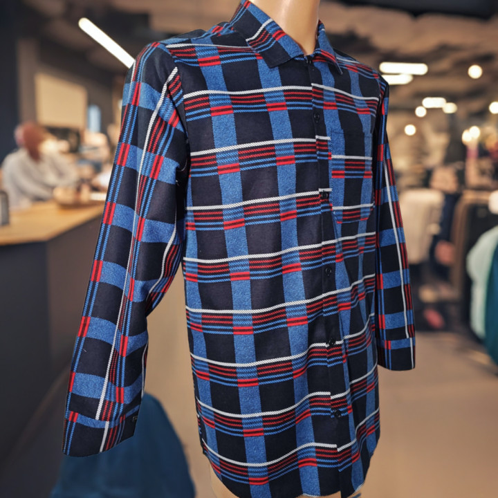 Koszula flanelowa  niebieska 100% bawełna  XS–7XL Producent