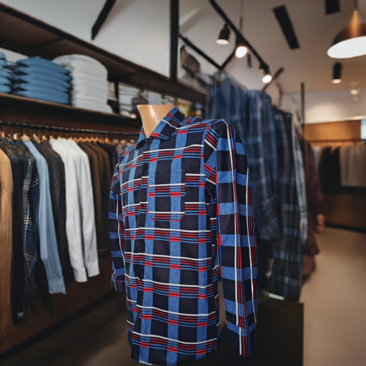 Koszula flanelowa  niebieska 100% bawełna  XS–7XL Producent