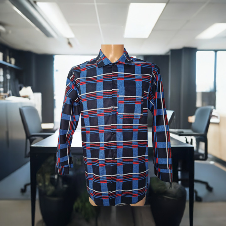 Koszula flanelowa  niebieska 100% bawełna  XS–7XL Producent