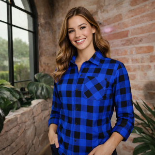 Koszula flanelowa niebiesko czarna