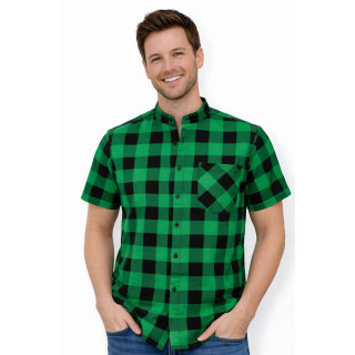 Koszula krótki rękaw letnia w kratę bawełniana bez poliestru polska produkcja 7xl-xs