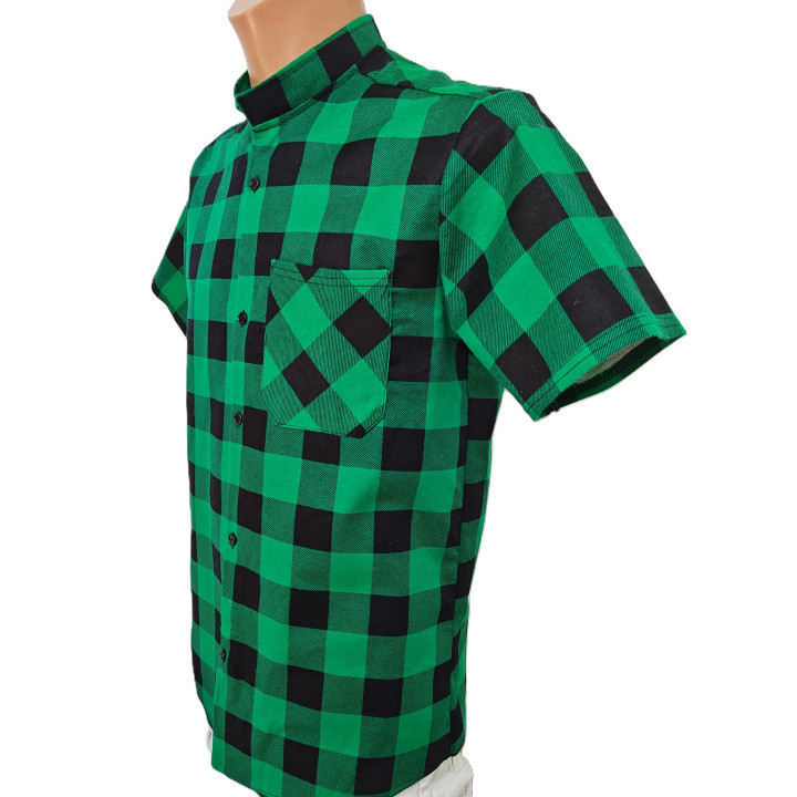 Koszula krótki rękaw letnia w kratę bawełniana bez poliestru polska produkcja 7xl-xs