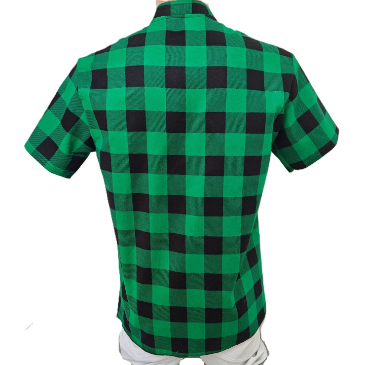 Koszula krótki rękaw letnia w kratę bawełniana bez poliestru polska produkcja 7xl-xs